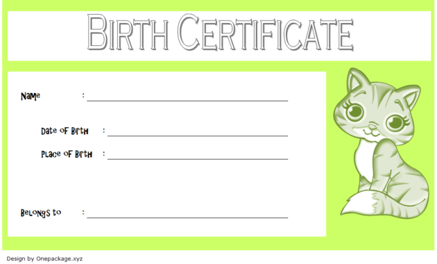 cat birth certificate template, cat birth certificate free printable, kitten birth certificate template, birth certificate template for cat, pet birth certificate template