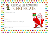 Elf Adoption Certificate Free Printable Template with Santa