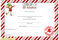 Elf Adoption Certificate Free Printable Template with Santa Stamp