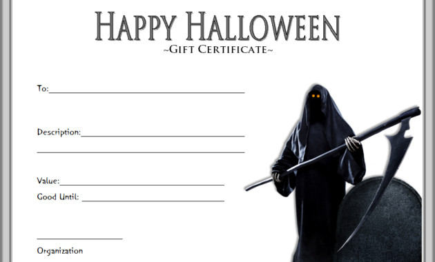 halloween gift certificate template, halloween gift certificates, halloween certificate template