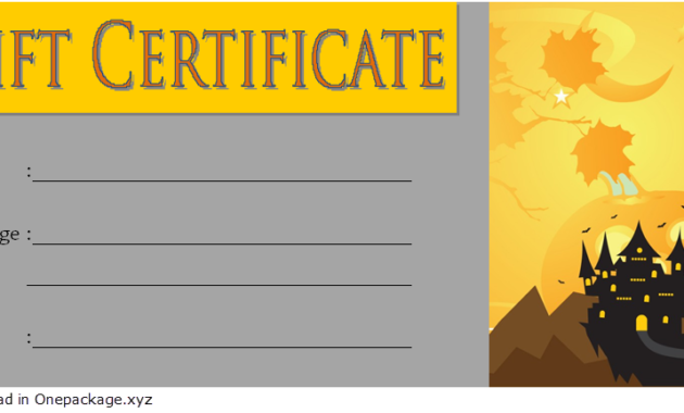 halloween gift certificate template, halloween gift certificates, halloween certificate template