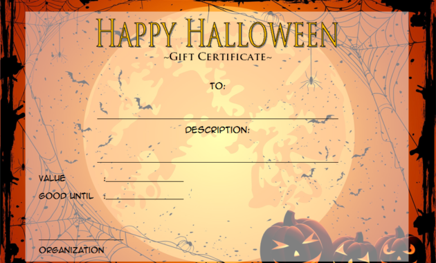 halloween gift certificate template, halloween gift certificates, halloween certificate template