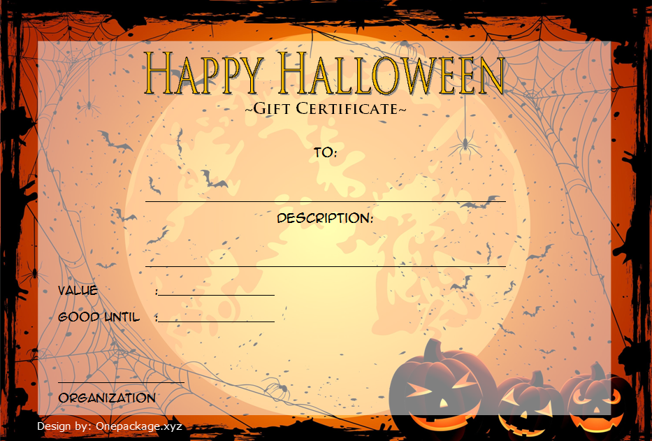 halloween gift certificate template, halloween gift certificates, halloween certificate template