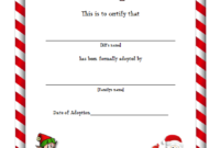 FUNNY Elf Adoption Certificate Free Printable Template
