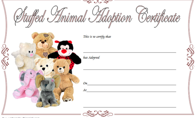 stuffed animal adoption certificate template free, free stuffed animal adoption certificate, stuffed animal pet adoption certificate template, free printable stuffed animal adoption certificate, certificate of adoption stuffed animal, pet adoption certificate template free