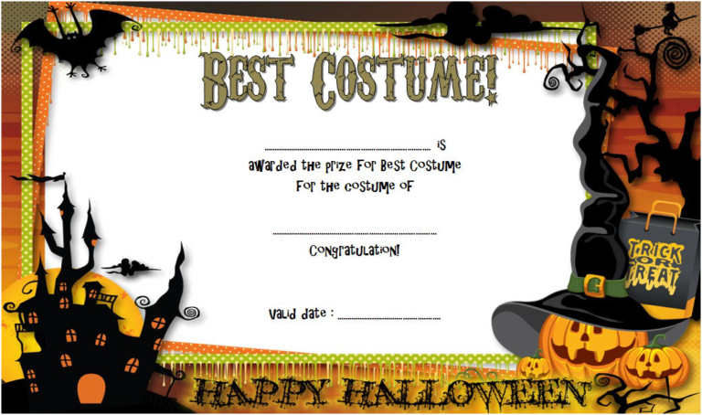 Free Halloween Certificate Template: 13 Gift + Costume Award