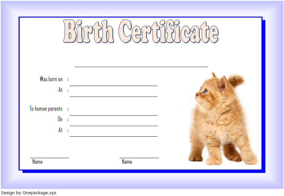 cat birth certificate template, cat birth certificate free printable, kitten birth certificate template, birth certificate template for cat, pet birth certificate template