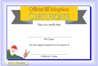 NEW Elf on The Shelf Reindeer Adoption Certificate Template