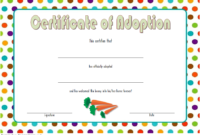 Printable Bunny Adoption Certificate Template Free