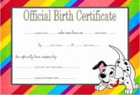 Puppy Birth Certificate Template Free (2020 September)