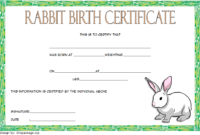Rabbit Birth Certificate Template FREE Printable 1