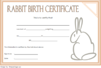 Rabbit Birth Certificate Template FREE Printable 2