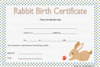 Rabbit Birth Certificate Template FREE Printable 3
