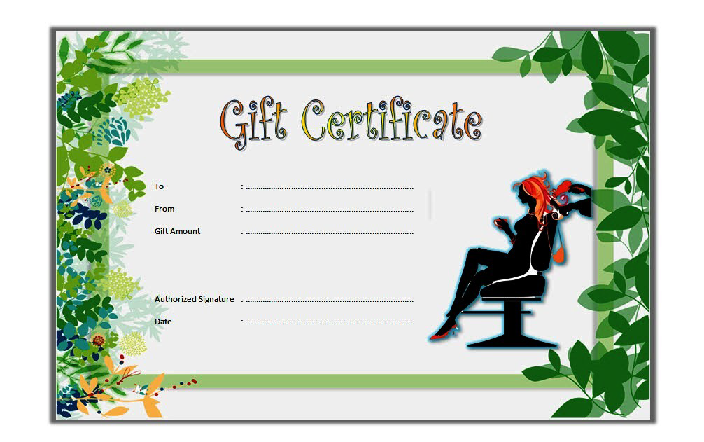 salon gift certificate template free printable, salon gift voucher template, beauty salon gift certificate template free