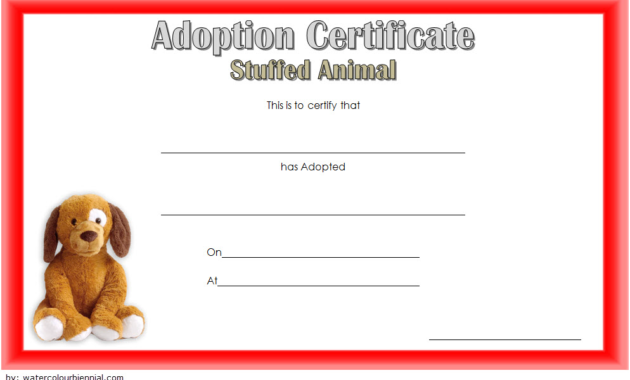 stuffed animal adoption certificate template free, free stuffed animal adoption certificate, stuffed animal pet adoption certificate template, free printable stuffed animal adoption certificate, certificate of adoption stuffed animal, pet adoption certificate template free