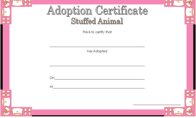 stuffed animal adoption certificate template free, free stuffed animal adoption certificate, stuffed animal pet adoption certificate template, free printable stuffed animal adoption certificate, certificate of adoption stuffed animal, pet adoption certificate template free