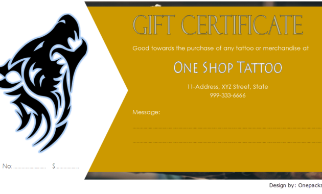 tattoo gift certificate template free, tattoo shop gift certificate template, tattoo gift voucher template, blank tattoo voucher, editable tattoo voucher template