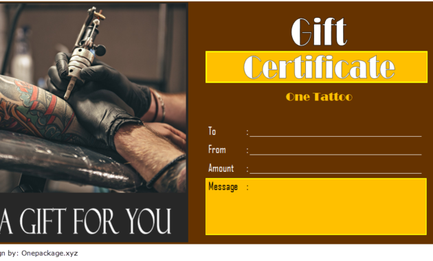 tattoo gift certificate template free, tattoo shop gift certificate template, tattoo gift voucher template, blank tattoo voucher, editable tattoo voucher template