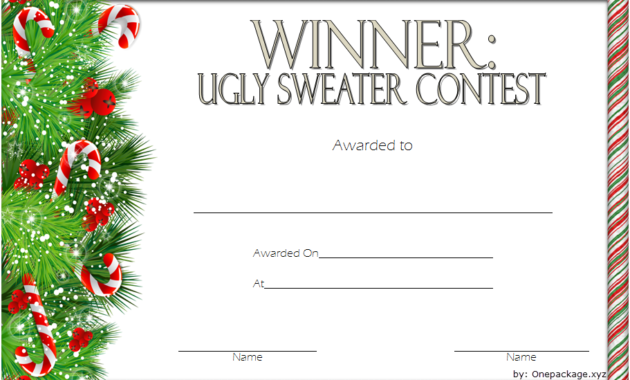 ugly sweater certificate template, ugly sweater award certificate template, ugly christmas sweater award certificate template, ugly sweater winner certificate template, free printable ugly sweater certificate template, ugly sweater contest winner certificate template