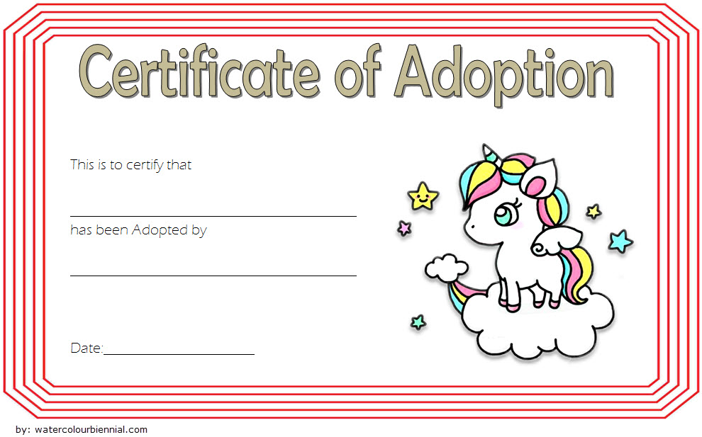 unicorn adoption certificate free printable, unicorn adoption certificate printable, free printable unicorn adoption certificate
