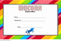 Unicorn Adoption Certificate Free Printable (Rainbow Style)