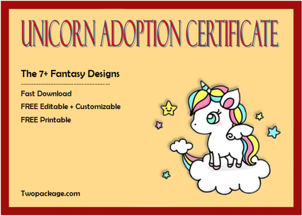 Unicorn Adoption Certificate Free Printable: 7+ Fantasy Designs