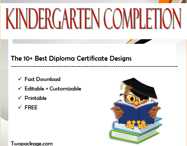 10+ Kindergarten Completion Certificate Printables Free