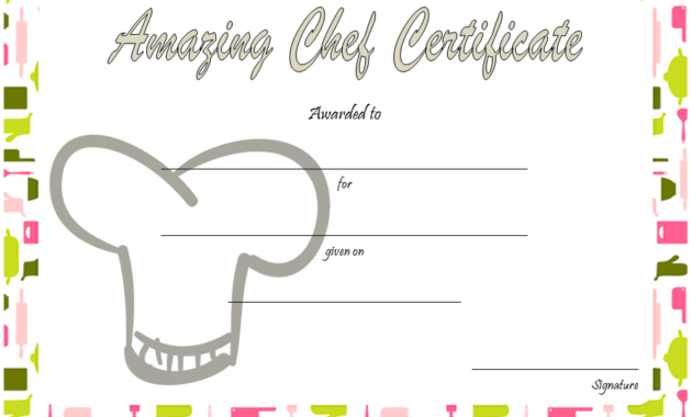 chef certificate template, pampered chef gift certificate template, chef of the month certificate template, master chef certificate template