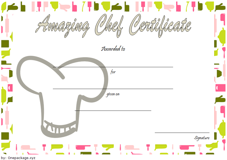 chef certificate template, pampered chef gift certificate template, chef of the month certificate template, master chef certificate template