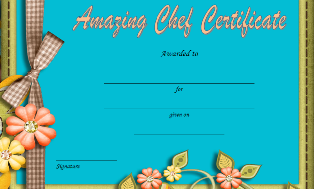 chef certificate template, pampered chef gift certificate template, chef of the month certificate template, master chef certificate template
