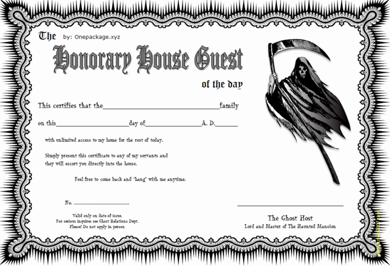 Baby Death Certificate Template