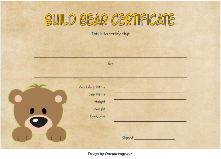 10+ Adorable Teddy Bear Birth Certificate Free Printables