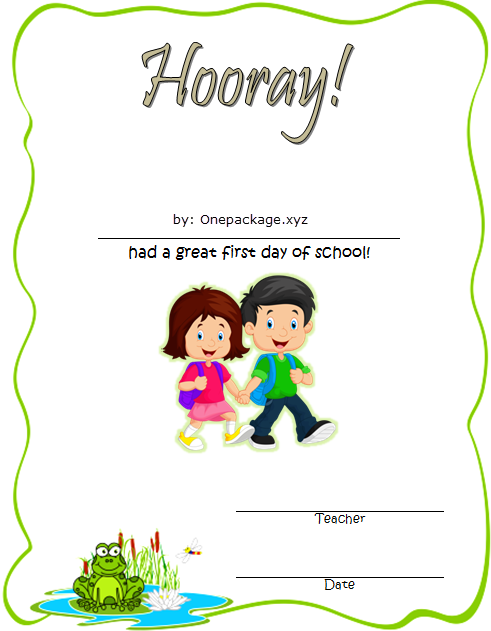first day of school certificate printable, welcome back to school certificate, i survived my first day of school certificate, free printable first day of school certificate, first day of school certificate for preschool, great first day of school certificate
