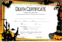 Free Haunted Mansion Death Certificate 2019 Template 2