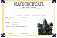 Free Haunted Mansion Death Certificate 2019 Template 3