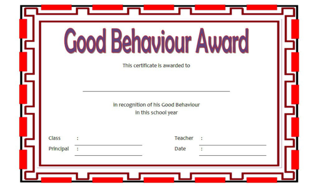 good behavior certificate template, good behavior award certificate, good behavior certificates for kindergarten, good behavior certificate printable, good behavior certificates for students