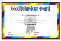 Good Behavior Certificate Free Printable 10