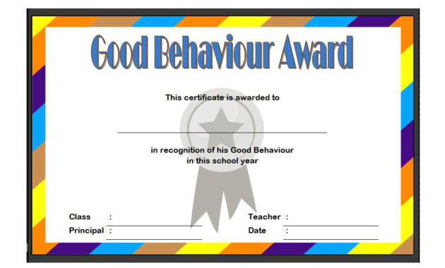 good behavior certificate template, good behavior award certificate, good behavior certificates for kindergarten, good behavior certificate printable, good behavior certificates for students