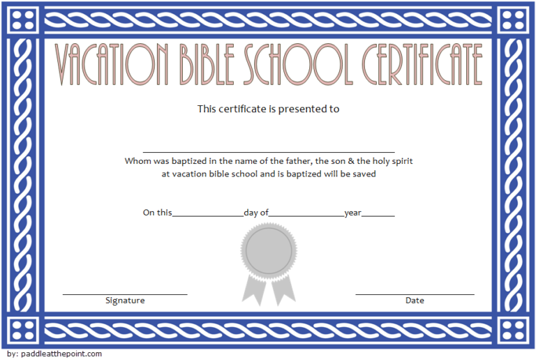 Lifeway VBS Certificate Template Free 3 | Two Package Template