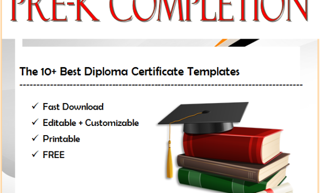 pre k diploma template, pre kindergarten certificate of completion, pre kindergarten certificate printable, pre-kindergarten diploma template