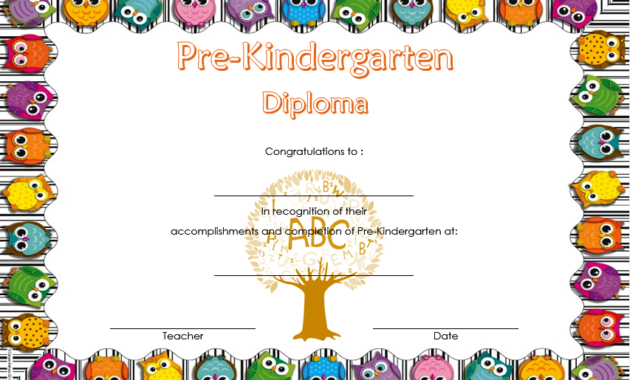 pre k diploma template, pre kindergarten certificate of completion, pre kindergarten certificate printable, pre-kindergarten diploma template
