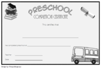 Preschool Graduation Certificate Editable Free (Version 4)