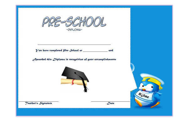 Preschool Printable Certificate of Completion Template Free 3 | Two ...