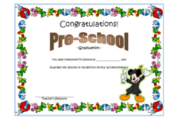 Template for Preschool Graduation Certificate Free 2