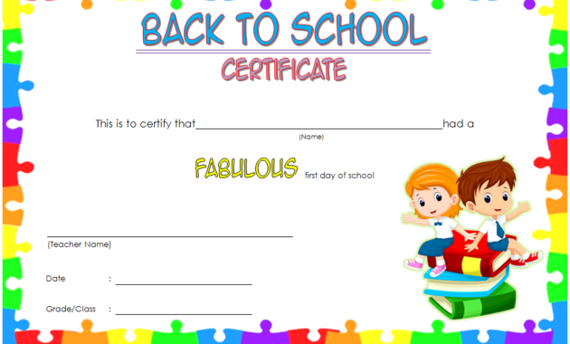 first day of school certificate printable, welcome back to school certificate, i survived my first day of school certificate, free printable first day of school certificate, first day of school certificate for preschool, great first day of school certificate