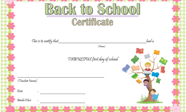 first day of school certificate printable, welcome back to school certificate, i survived my first day of school certificate, free printable first day of school certificate, first day of school certificate for preschool, great first day of school certificate