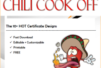10+ Chili Cook Off Certificate Template FREE Printables by Two Package