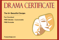 10+ Drama Certificate Template Free Printables by Two Package