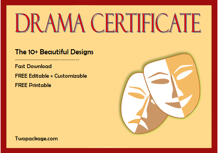 Top 10+ Drama Certificate Template Free Printables