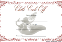 1st Place Chili Cook Off Certificate FREE Printable 1